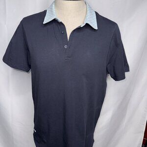Bylt  Drop Cut Shirt Mens L Short Sleeve Polo Lux Performance Navy Blue New